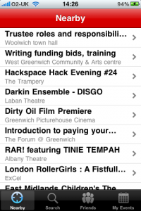 Happening iPhone App Happening for iPhone