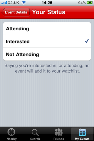 Happening for iPhone Happening iPhone app