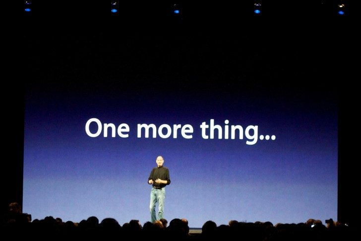 Steve Jobs on stage at WWDC 2010