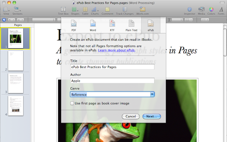 Pages ePub Export Pages ePub Export