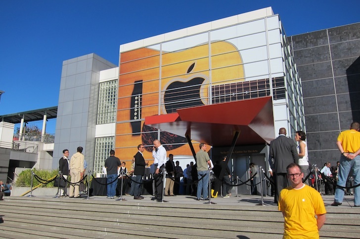 Outside Yerba Buena Center ahead of Annual iPod Event
