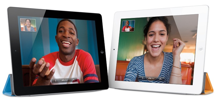 Black and White iPad 2 running FaceTime