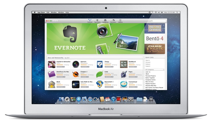 Mac App Store on MacBook Air Mac App Store on MacBook Air