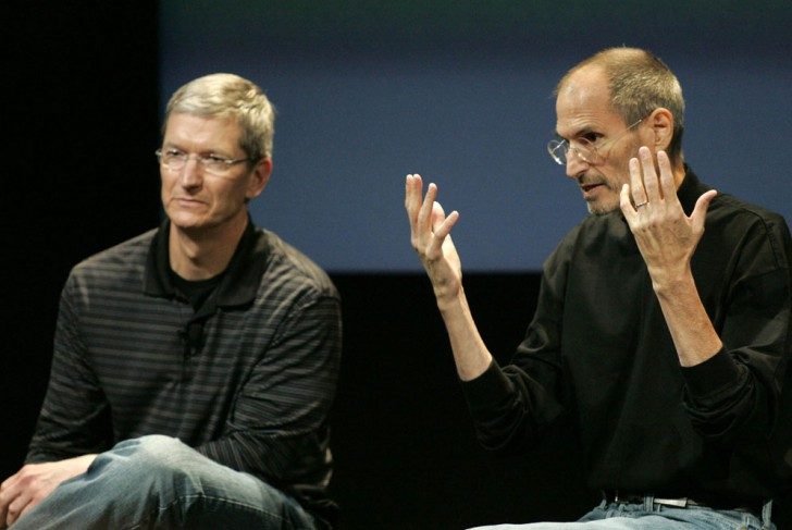 Steve Jobs and Tim Cook Steve Jobs and Tim Cook together at Q&A event