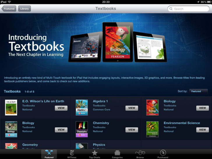 iBooks Textbooks Category on iBookstore