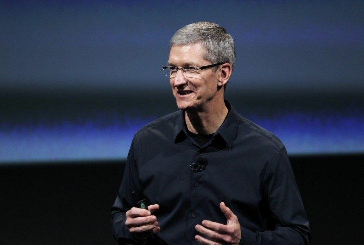 Tim Cooks talks about the iPhone 4S during the launch on October 4, 2011