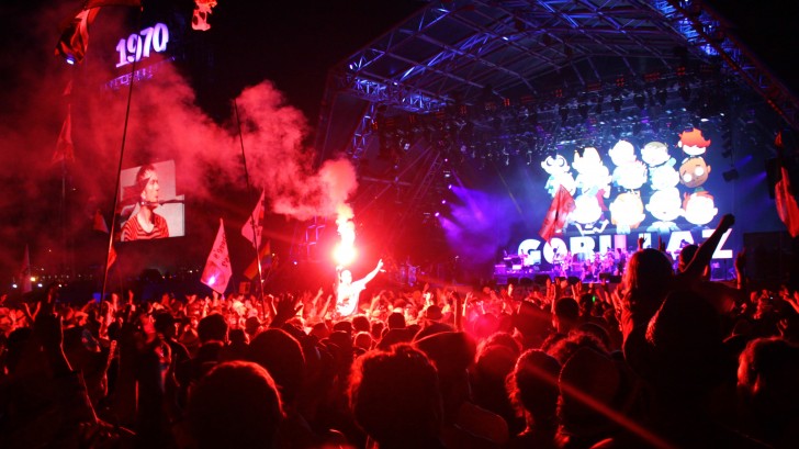Gorillaz Perform at Glastonbury Festival in 2010