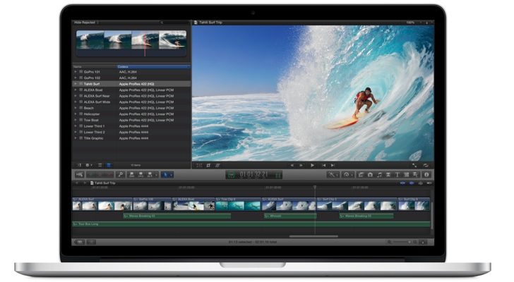 MacBook Pro with Retina Display running Aperture