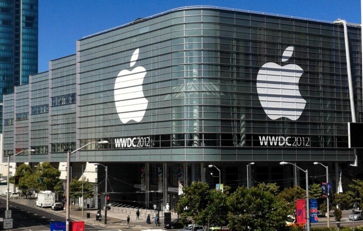 Moscone West in San Francisco adorned for WWDC 2012