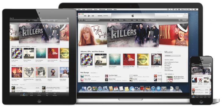 iTunes Store on MacBook Pro (with Retina display), iPad and iPhone 5