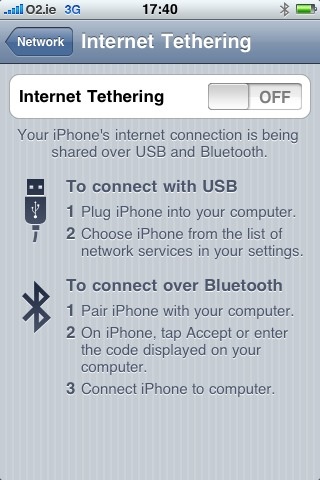 iPhone tethering