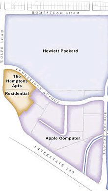 Site of new campus according to city maps