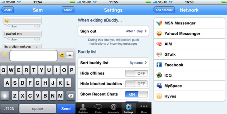 eBuddy iPhone app