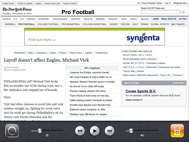 iOS 4.2 running on iPad iOS 4.2 running on iPad