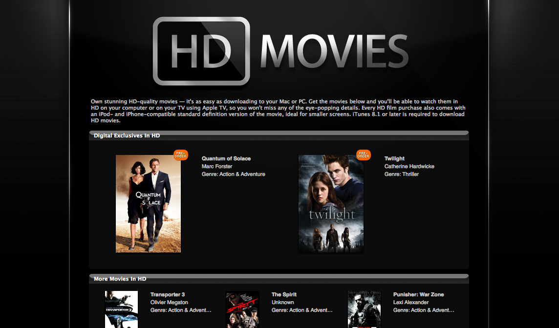 iTunes HD Rentals