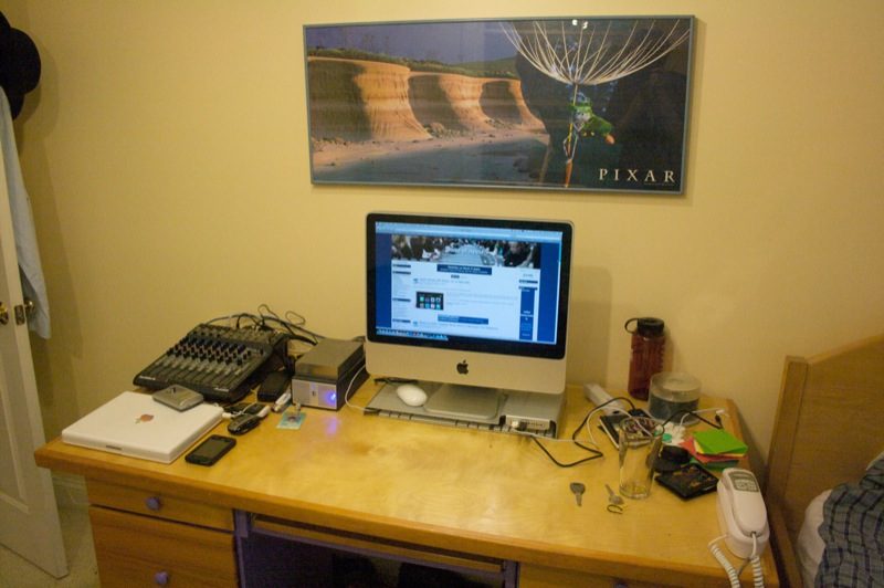desk with keyboard under lowkey