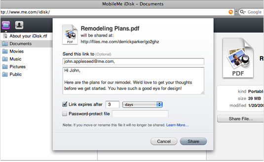 iDisk File Sharing