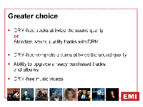 Slide sent anonymously to World of Apple claiming to be from current EMI press conference