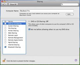 DVD/CD Sharing for the MacBook Are are now in the Sharing preferences