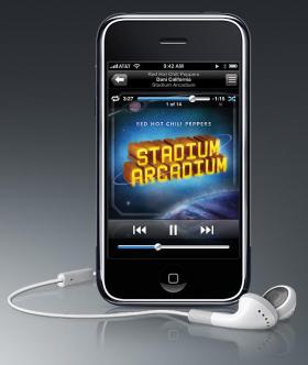 iPhone playing Red Hot Chilli Peppers
