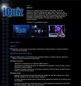 Screenshot of iQuiz page on French iTunes Store