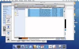 Mail.app has lost its plastic look and now features an iTunes-esque design