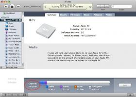 iTunes showing an Apple TV unit with an upgraded 120GB internal hard drive | Image courtesy Gizmodo.com