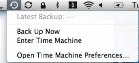 Time Machine has its own dedicated menubar drop-down
