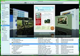 Leopards new Finder with Cover Flow on show as well as the new Sidebar