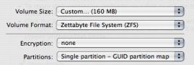 Zettabyte File System makes appearance in Mac OS X 10.5, Disk Utility
