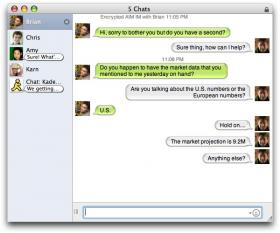 Tabbed iChat Window in Mac OS X 10.5 Leopard