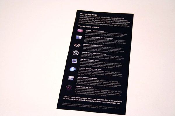 Mac OS X Leopard — release and pre-install — photograph 14