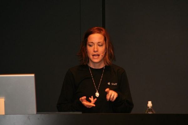 Macworld 2007 — Danika Cleary demonstrates iPhone — photograph 2