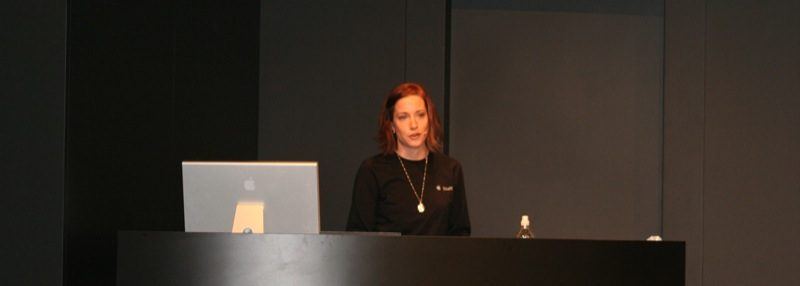 Macworld 2007 — Danika Cleary demonstrates iPhone — photograph 3