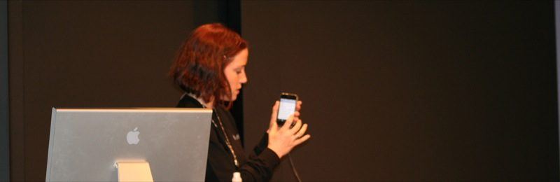 Macworld 2007 — Danika Cleary demonstrates iPhone — photograph 8